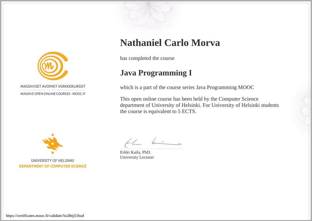 Certificate