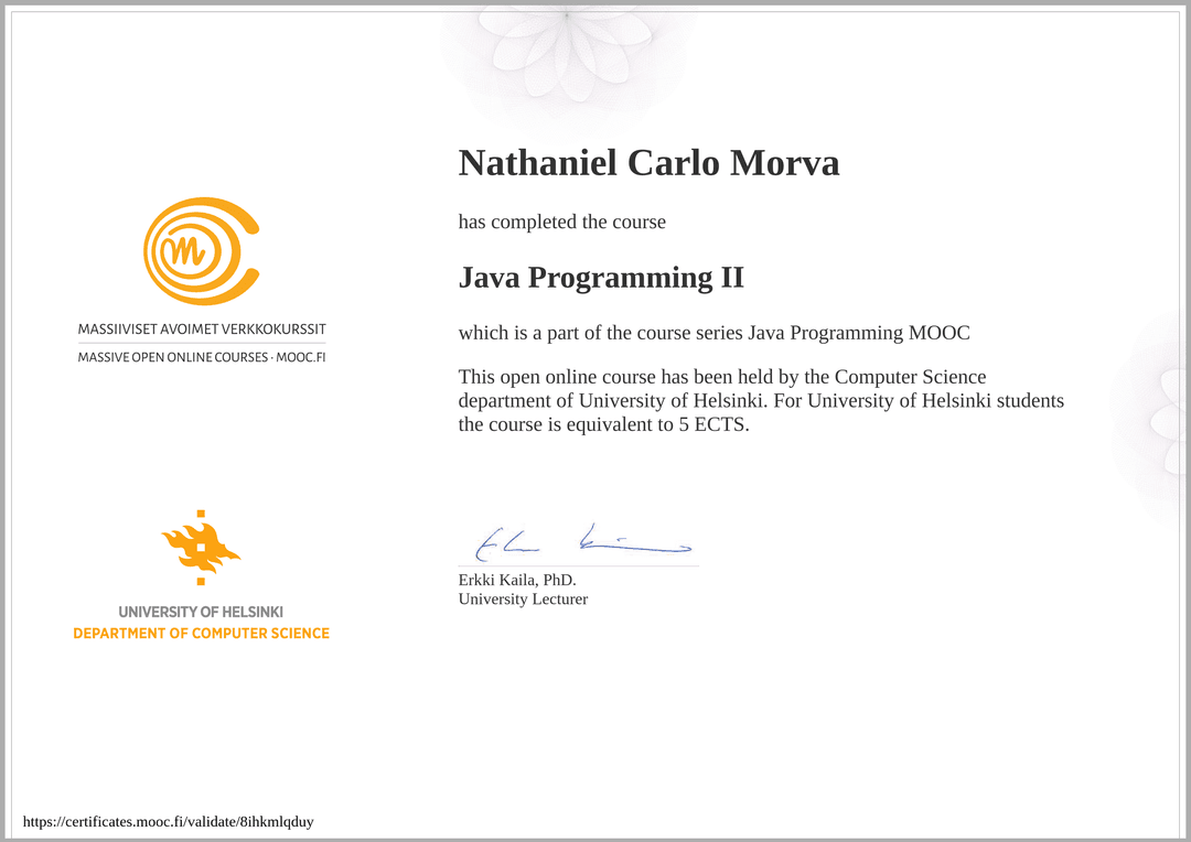 Certificate