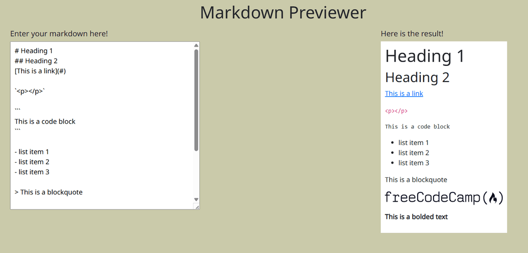 Markdown Previewer